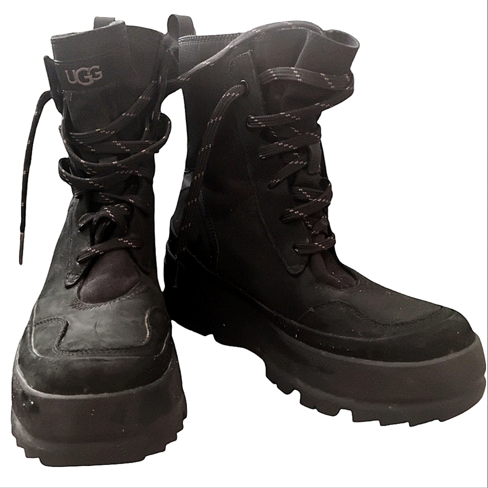 Women's UGG Combat Black Shoes Boots 7.5
